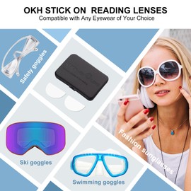 OKH Stick on Readers Clear Magnifying Bifocal Lens for Any Glasses, Reusable and Waterless(+1.50)