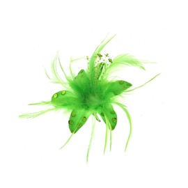 Zac's Alter Ego Fur, Feathers & Sequins Fascinator/Flower on Clip & Brooch Pin