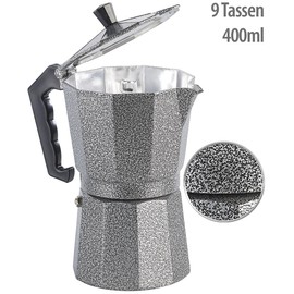 Cucina di Modena Espresso Maker Jug: Hammered Espresso Maker for 9 Cups, 400 ml (Espresso Maker, Mocha Jug, Kettle)