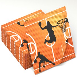 LMJUNZZ LMJUNZZ 120 Pcs Basketball Party Napkins Basketball Birthday Party Disposable Paper Napkins Sport Party Luncheon Napkins Supplies Decoration Set