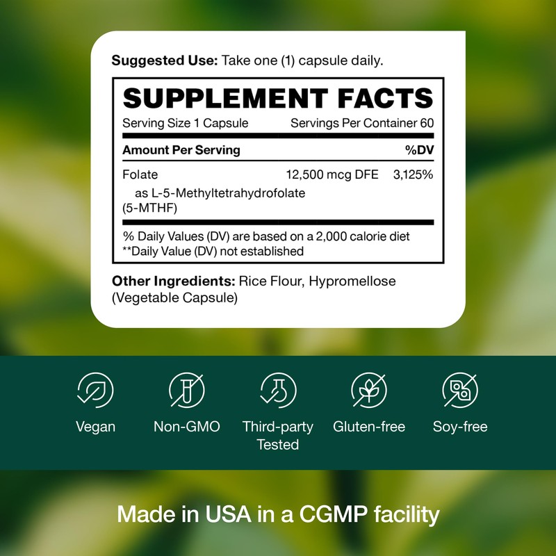 Fresh Nutrition L Methylfolate 7.5mg – DNA Verified for Maximum