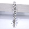 Unbranded Cuban Link Rhodium Plated with Cubic Zirconia Bracelets 9"