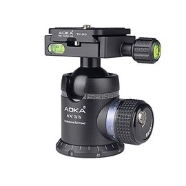 AOKA Professional 360-Degree Rotating Panoramic Ball Head with 1/4-inch Quick Release Plate, Self-Weight 1.08 lbs/0.49 kg, Maximum Load 66 lbs/30 kg, Suitable for Tripods, Monopod, SLR Cameras (KK33)