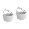 KOMBIUDA 2pcs Woven Hanging Basket Grey Cotton Rope Storage Organiser