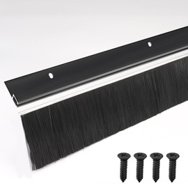 5-Pack Garage Door Brush Seal – CEPIA Black Bottom Sweep – Roll-Up Door Stripping, 2.80" Wide x 39.3" Long, Aluminum Alloy Base, Ideal for Exterior Doors and Industrial Use (196 in / 500 cm)