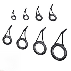 Fishing Rod Guides 8 Pack,Replacement Rod Guide Rings with Ceramic Inserts,Stainless Steel Fishing Pole Guide,for Freshwater Saltwater Fishing Rod Repair,Fishing Tackle Maintenance Accessories