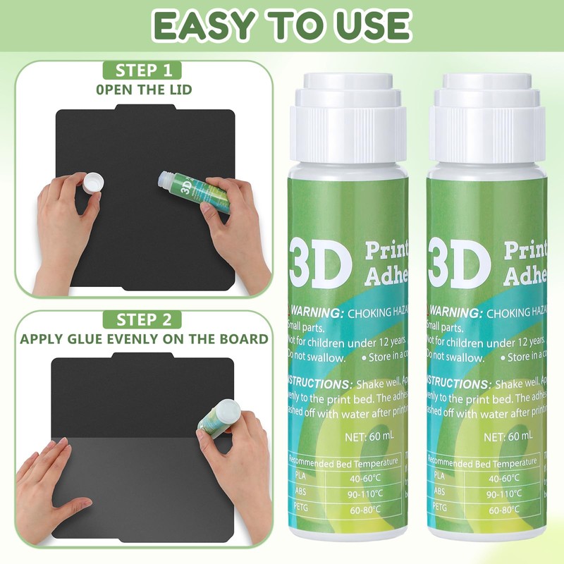 Saysurey 3 Pack 3D Printer Heated Bed Adhesive, 3D Print