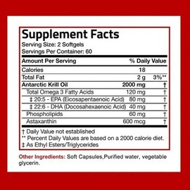 Aceite De Krill Antártico 2000 Mg Con Omega-3s Epa, Dha