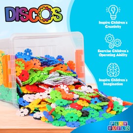 Play Build Discos, Interlocking Connecting Kids Toys, Preschool Learning Montessori Toys, Play and Learning, Stem Learning Toys Ages 3+