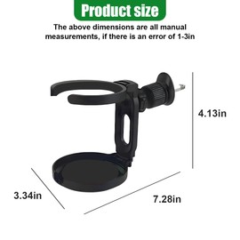 UHANBUT Cup Holder for Car Air Vent, Foldable Non-Slip Drink Holder Expander, Adjustable Multifunctional Vehicle Cup Retainer Stand, Truck Interior Organizer Accessory for Mug, Ashtray, Bottle (Black)