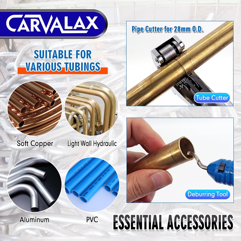 CARVALAX 90° Ratcheting Tube Bender Kit - 7 Color-Coded Aluminum