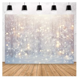 Unbranded MEHOFOND 10x7ft Winter Wonderland Backdrop Glitter Bokeh Snowflake
