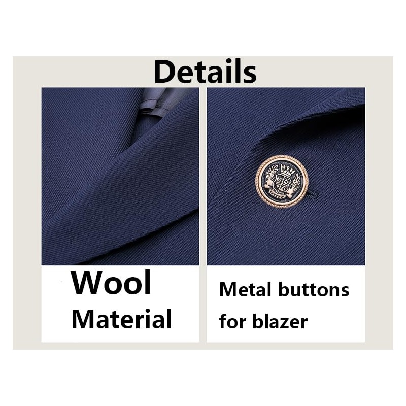 14Pieces Black Gold Metal Blazer Buttons 20MM 15MM Set for