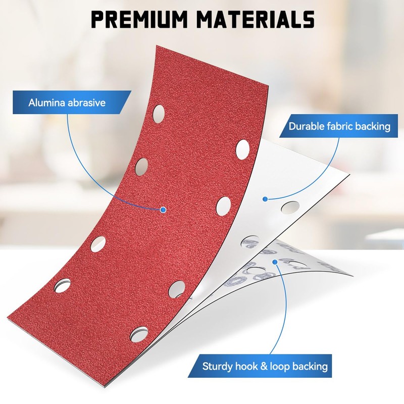 Aucenix Sanding Sheets for Electric Sander: 48Pcs Hook and Loop