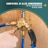 Poppstar Wanddose Druckluftverteiler für Wandmontage, 4-Fach (4x Schnellkupplung / 1x