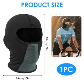 Balaclava Cooling Balaclava Summer Silk Balaclava Face Mask Face Mask UV Protection UPF 50+ for Motorcycle, Cycling, Fishing, Unisex Helmet Lining, Breathable, Moisture Wicking, black