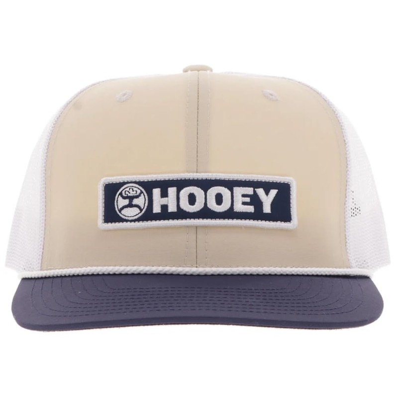 HOOEY - Sombrero ajustable para hombre, Bronceado/Azul marino/Blanco, One Size