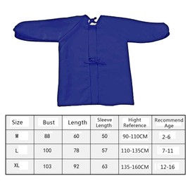 Children's Painting Apron, Children's Painting Apron, School, Boys Pocket Apron Long Sleeves for Painting, Cooking, Baking, Laboratory Clothing Protection, Blue, 2-6 Years