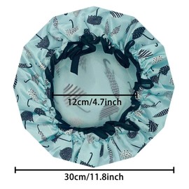 Shower Cap 2 Pack Large Double Layer Swim Cap for Women Waterproof and Adjustable