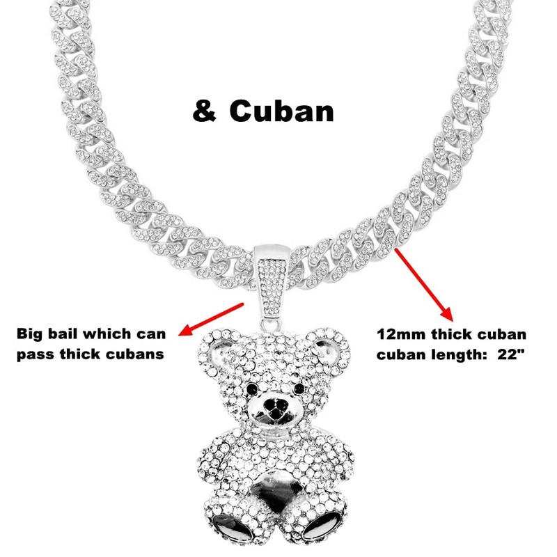 Mens Hip Hop Iced Out Chain Necklaces Silver Gold Monkey