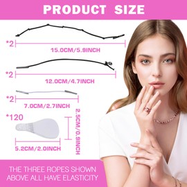 ZZBUY 120 Pcs Face Tape Lifting Invisible with 6 Strings, Facial Tightening Tape Band Strips Face and Neck Lifter for Jowls