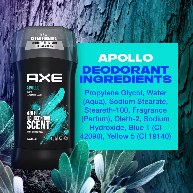 Axe Deodorant Stick for Men Apollo Sage & Cedarwood, 3