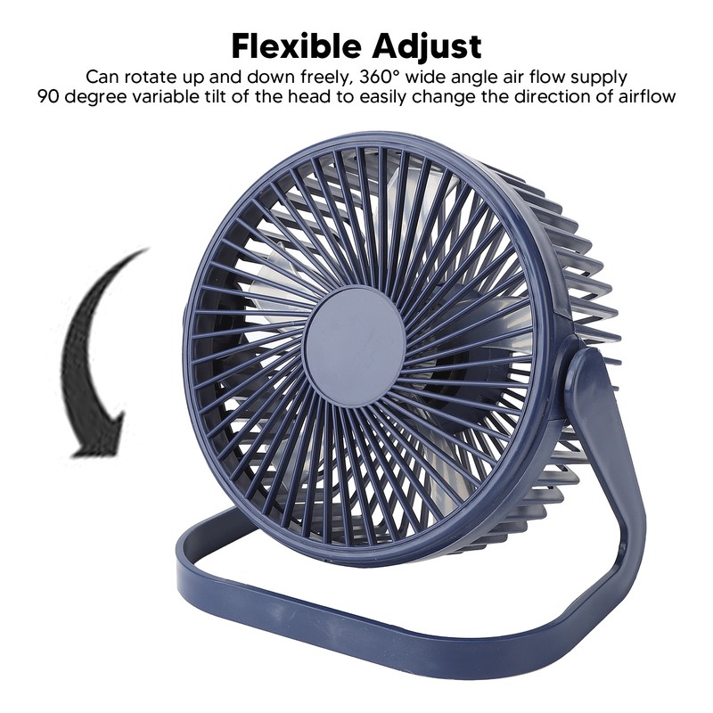 Small Air Circulator Fan 2 Adjustable Speed Blue Portable Rechargeable