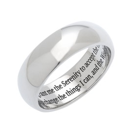 Men's & Women's Serenity Prayer Ring - God Grant Me The Serenity To Accept … Stainless Steel Sobriety 12 Step Recovery Jewelry & Gifts Sizes 13