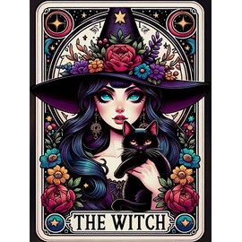 Woman Diamond Art Kits for Adults, 5D Black Cat Diamond Painting for Beginners, Diamond Dot, Dimond Art Paintings Kit, Gem Painting Kit, Crafts for Adults, Crystal Home Wall Decor Gifts (12x16inch)