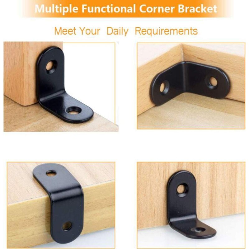 20 Pcs Stainless Steel L Brackets Corner Bracket Braces 90