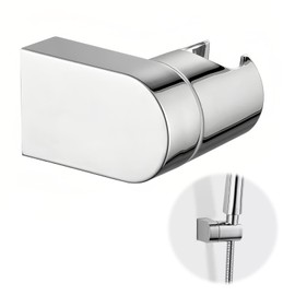 Shower Head Holder Universal 360°Adjustable Angle Chrome Plated Shower Holder Bracket ABS Plastic Shower Mount Wall Mount Drilling Installation Bracket Replacement for Home Hotel Bathroom Silver