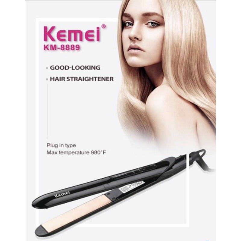 Kemei Km-8889 Professional Ionic Flat Iron Heating Hair Styling Straightener