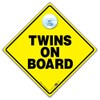 Twins on Board Sign, 14cm x 14cm, Baby on Board
