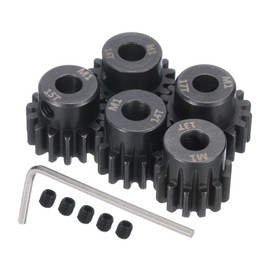 QUARKZMAN RC M1 Motor Sprocket Gear 5 mm Shaft 13T/14T/15T/16T/17T Hardened Sprocket Gear Carbon Steel for 1/8 RC Model Car Boat Drone Pack of 5