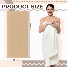 SmoothNovelty Set of 4 Bath Towels Set Large 30'' x 60'' Bathroom Towels 100% Cotton Bath Towels Quicker to Dry Light Weight Soft and Absorbent Towels Boho Decor for Bathroom(Grey Brown)