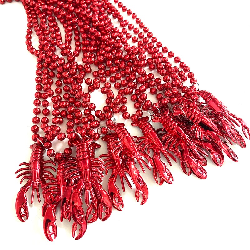 YSPPF 24 Pcs Crawfish Mardi Gras Beads Lobster Beads Parade