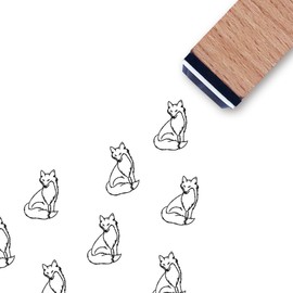 Fox Rubber Stamp, 3/5 Inch Small Mini Stamp for Scrapbooking Card Making Planner