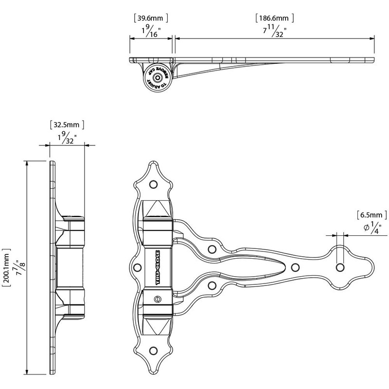 D&D Technologies TCA4S TruClose Decorative Regular Duty Gate Hinges, for