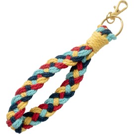 VITA - Llavero de pulsera Macramade, hecho a mano, arcoiris y artesanal. Unisex. Llavero para mujer, ideal para bolsos, mochilas o pulsera. Llavero para hombre. Jóvenes. Regalo para cumpleaños.