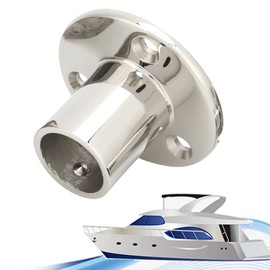 Railing Foot Stainless Steel 90 Degree Handrail Boat S-Flag Foot Round Base Rail Base Plate Hood Fitting Boat Railing for All Linds of Yachts (30 mm x 2)
