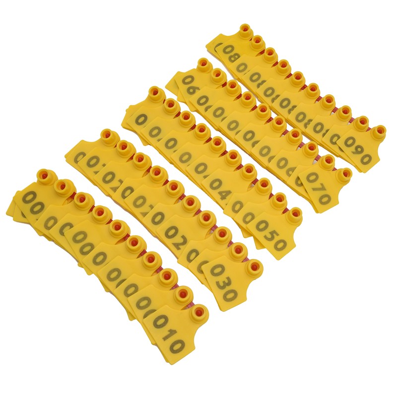 100Pcs TPU Pig Cow Ear Tag with Number 001‑100 Ear