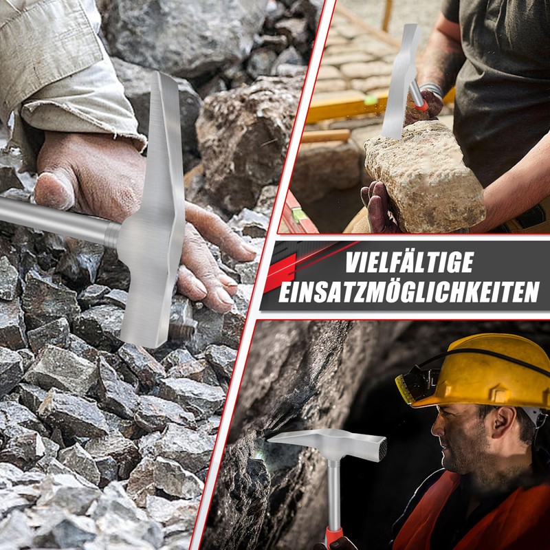 600g Steel Pipe Handle R-Type Brick Hammer