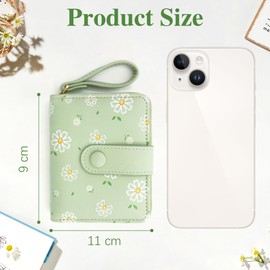 Auliuse Women Wallet Small Purses Wallet with Zip, Leather Wallets for Women, Ladies Leather Purses, Bi fold Wallets with Id Window Card Cash Girls Gifts (Green)