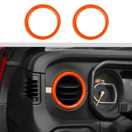 Dash Air Conditioning Vent Outlet Center Console Air Vents Cover Trim Compatible with 2024-2025 Jeep Wrangler JL JLU & Gladiator JT 4xeInterior Accessories 2pcs Orange ABS