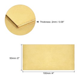 TA-VIGOR 1Pcs H62 Brass Sheet, 100mm x 50mm x 2mm Metal Sheet Brass Plates for DIY Crafts, Electrical, Repairs, Industry