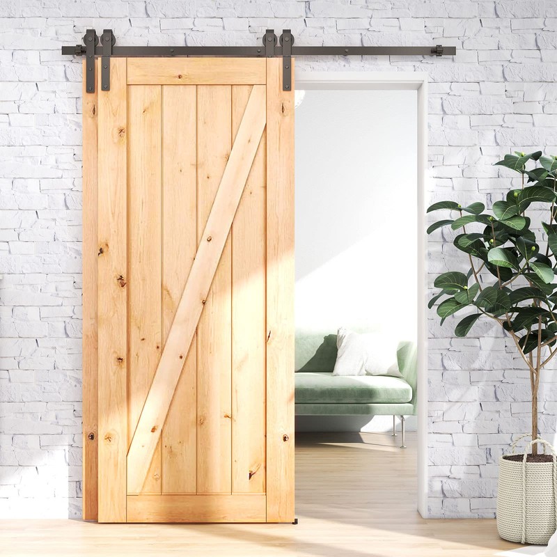 CCJH 4-20FT Bypass Sliding Barn Door Hardware Kit Single Track
