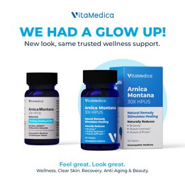 VitaMedica Arnica Montana 30X Homeopathic Tablets for Bruising Pain and Swelling | Plant Based Formula | Recommended by Plastic Surgeons | Natural Recovery Surgery Or Injury | 3 Pack | 150 Servings