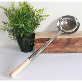 AAF Nommel® Ladle 002 Stainless Steel Size S 44 cm Long Diameter 11 cm with Wooden Handle Riveted