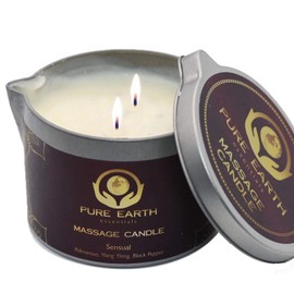 ‎PURE EARTH essentials Sensual Massage Oil Candles for Couples - Natural & Vegan Skin Moisturizing Body Oil Candle (6 Ounce)