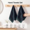 REDKISS 100% Cotton Hand Towels for Bathroom, Green Checkered Towel,